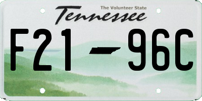 TN license plate F2196C