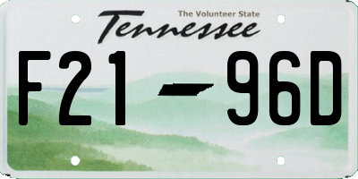 TN license plate F2196D