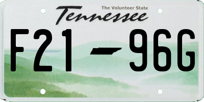 TN license plate F2196G