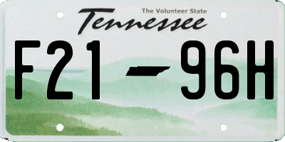 TN license plate F2196H