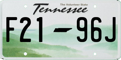 TN license plate F2196J