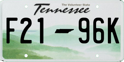 TN license plate F2196K