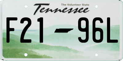 TN license plate F2196L