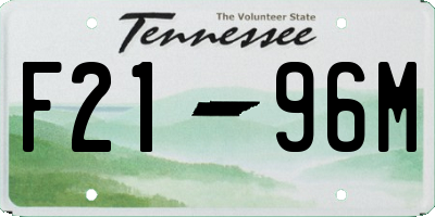 TN license plate F2196M