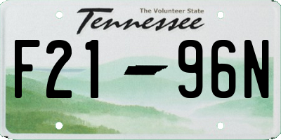 TN license plate F2196N