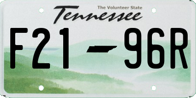 TN license plate F2196R