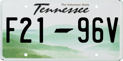 TN license plate F2196V