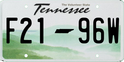 TN license plate F2196W