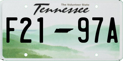 TN license plate F2197A