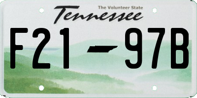 TN license plate F2197B