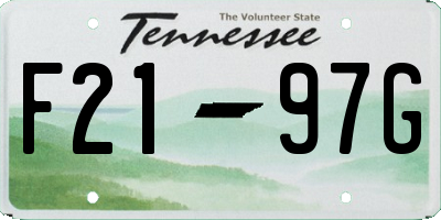 TN license plate F2197G