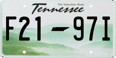TN license plate F2197I
