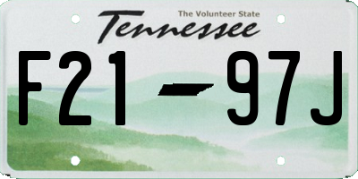 TN license plate F2197J