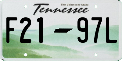 TN license plate F2197L