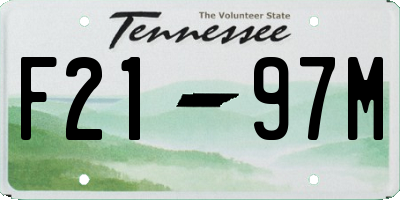 TN license plate F2197M