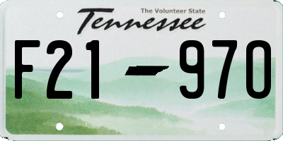 TN license plate F2197O