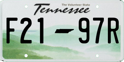 TN license plate F2197R