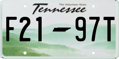 TN license plate F2197T