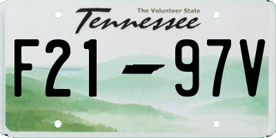 TN license plate F2197V