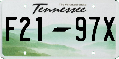 TN license plate F2197X
