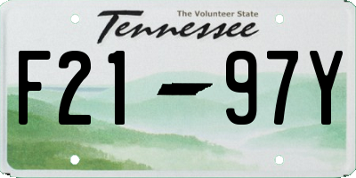 TN license plate F2197Y
