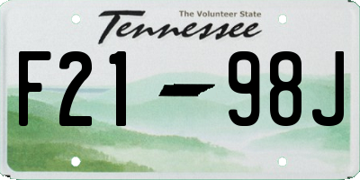 TN license plate F2198J