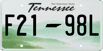 TN license plate F2198L