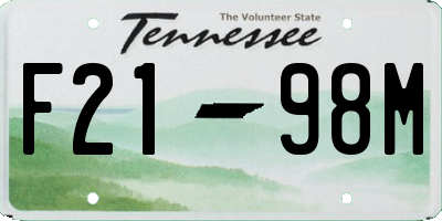 TN license plate F2198M
