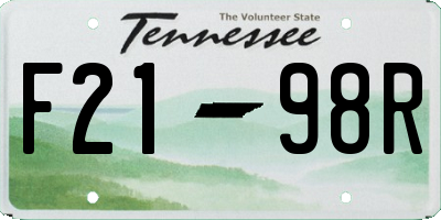TN license plate F2198R