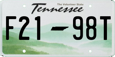 TN license plate F2198T