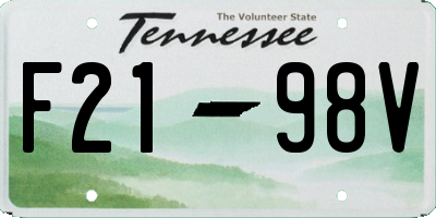 TN license plate F2198V
