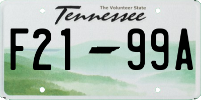 TN license plate F2199A