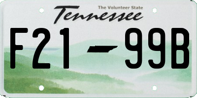 TN license plate F2199B