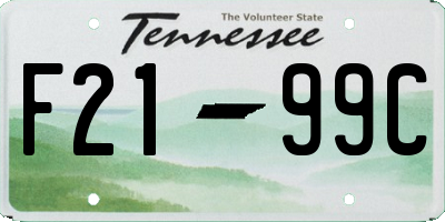 TN license plate F2199C