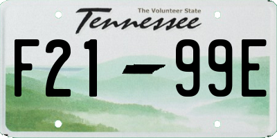 TN license plate F2199E