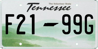 TN license plate F2199G
