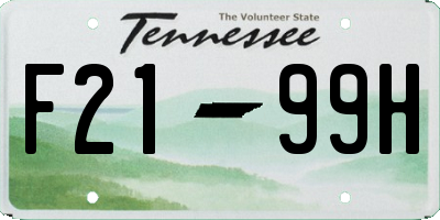 TN license plate F2199H
