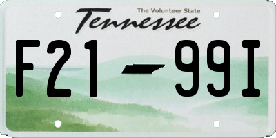 TN license plate F2199I