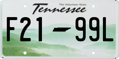 TN license plate F2199L