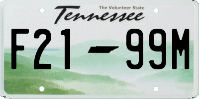 TN license plate F2199M