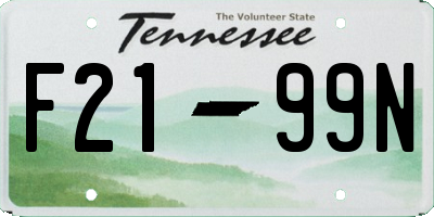 TN license plate F2199N