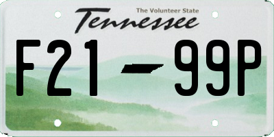TN license plate F2199P