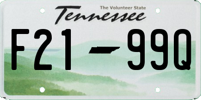 TN license plate F2199Q