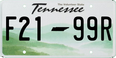 TN license plate F2199R