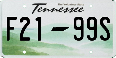 TN license plate F2199S