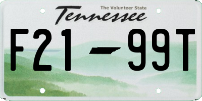 TN license plate F2199T