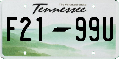 TN license plate F2199U