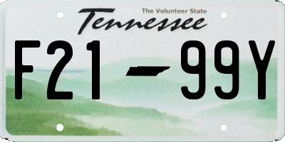 TN license plate F2199Y
