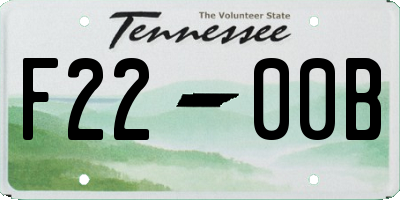 TN license plate F2200B