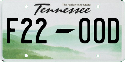 TN license plate F2200D